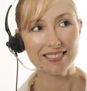 Receptionist with Headset on for Medical Answering Service | TeleMed Inc.